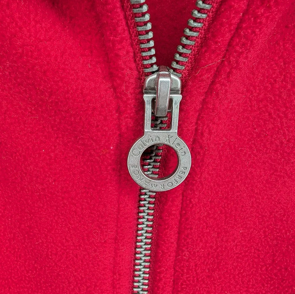 Calvin Klein Performance Activewear Red Fleece Zip Up Vest Size  Woman Medium - Picture 7 of 11